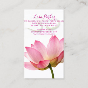 PixDezines serenity pink lotus, Om yoga, healers Business Card