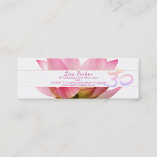PixDezines serenity pink lotus, Om yoga, healers Mini Business Card
