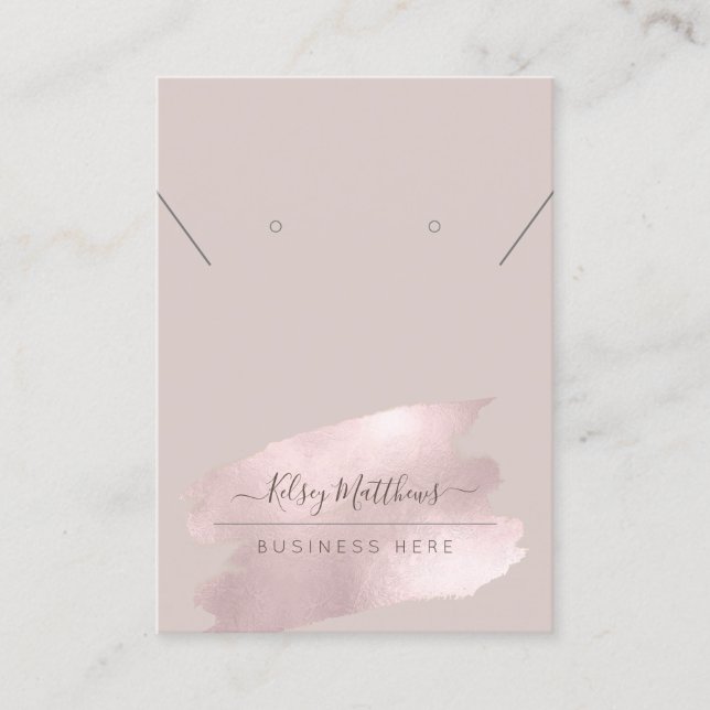 PixDezines Shimmering Blush Pink Necklace Earring  Business Card (Front)
