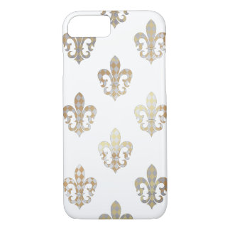 PixDezines silver gold fleur de lis/DIY background iPhone 8/7 Case