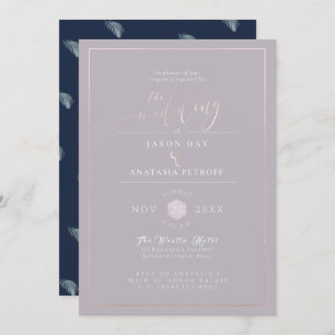 PixDezines Silver Palm Fronds, Engagement Party Invitation