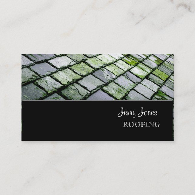 PixDezines Slate Roof, Roofing Business Card (Front)