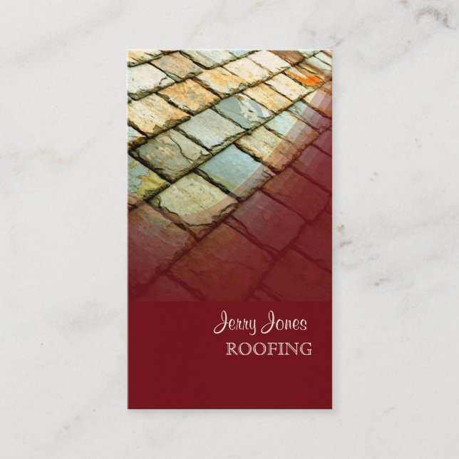 PixDezines Slate Roof, Roofing Business Card (Front)