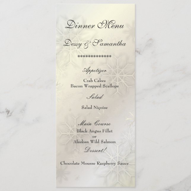 PixDezines Snowflakes on ice, Menu (Front)