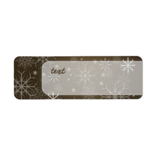 PixDezines Snowflakes White + Mocha Return Address Label