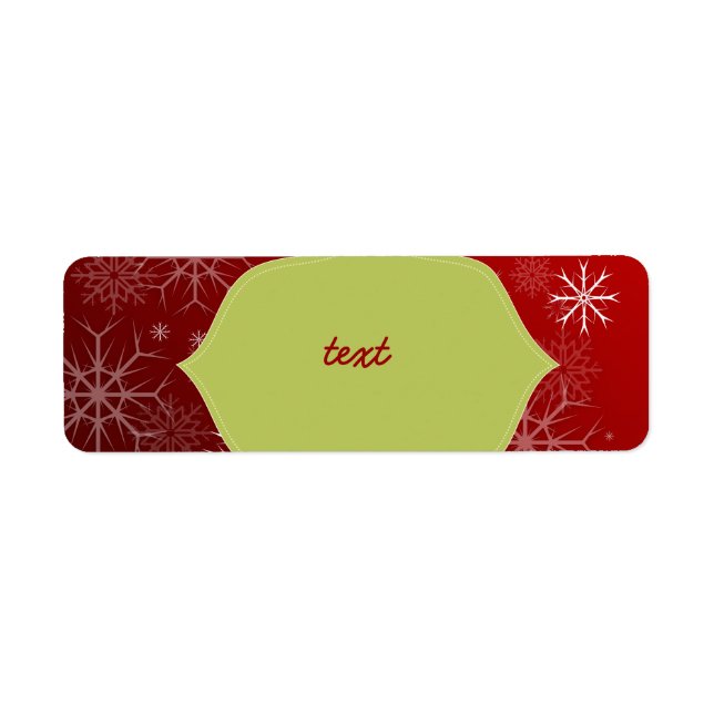 PixDezines Snowflakes White + Red Return Address Label (Front)