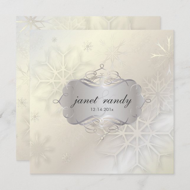 PixDezines SNOWFLAKES / WINTER WEDDING Invitation (Front/Back)