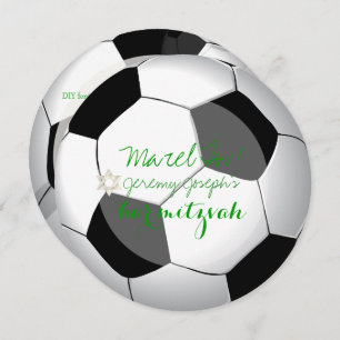 PixDezines soccer bar mitzvah/DIY colour Invitation