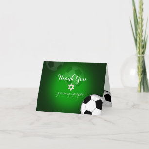 PixDezines Soccer Bar Mitzvah Thank You/DIYcolor You Card