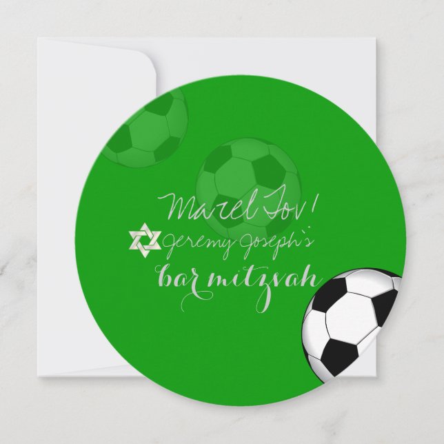 PixDezines Soccer Bat Mitzvah/DIY colour Invitation (Front)