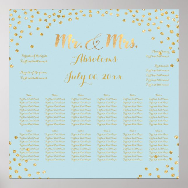 PixDezines Something Blue/Gold/seating chart (Front)