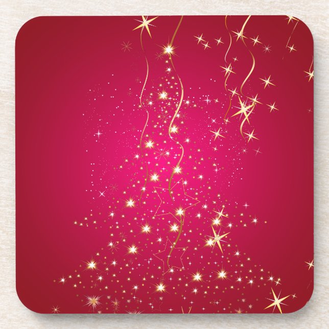 PixDezines Sparkling Christmas Trees Coaster (Front)