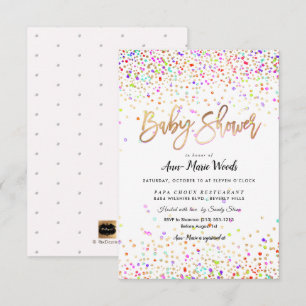 PixDezines Sprinkled Confetti Baby Shower Invitation