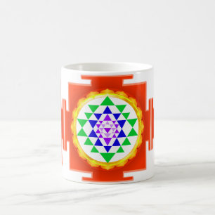 PixDezines Sri Yantra Chakra Clearing/Orange Glow Coffee Mug