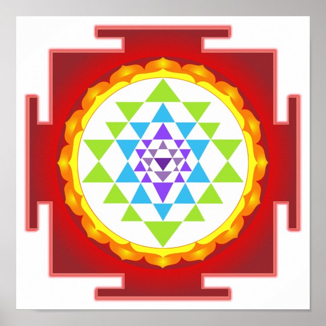 PixDezines Sri Yantra/Meditation/Chakra Poster (Front)