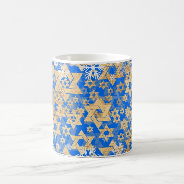 PixDezines Star of David Faux Gold DIY Background Coffee Mug (Center)
