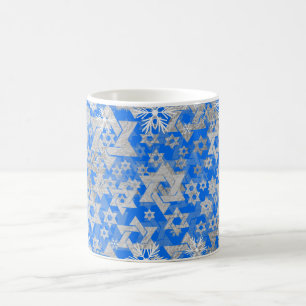 PixDezines Star of David Faux Silve DIY Background Coffee Mug