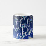 PixDezines Star of David Pattern, Hanukkah Coffee Mug<br><div class="desc">PixDezines Hanukkah Celebration,  Holidays mug with snowflakes and blue Stars of David,   DIY background.  Copyright © 2008-2018 PixDezines™.  All rights reserved.</div>