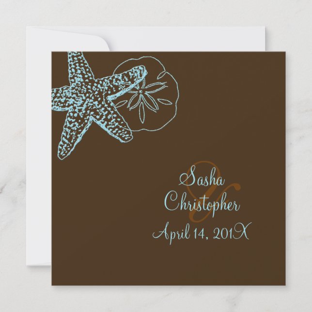 PixDezines Starfish/Beach Wedding Invitations** Invitation (Front)