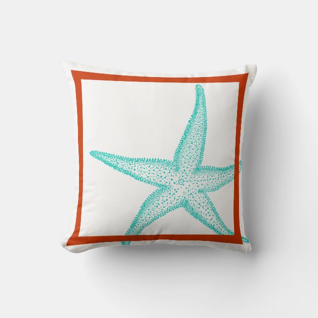 PixDezines starfish/DIY trim+background colour Cushion (Front)