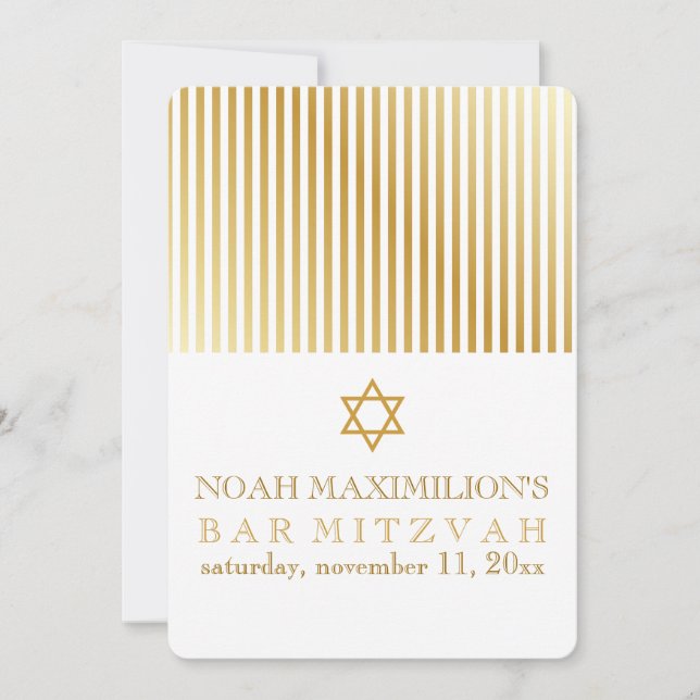 PixDezines stripes bar mitzvah/DIY colours Invitation (Front)
