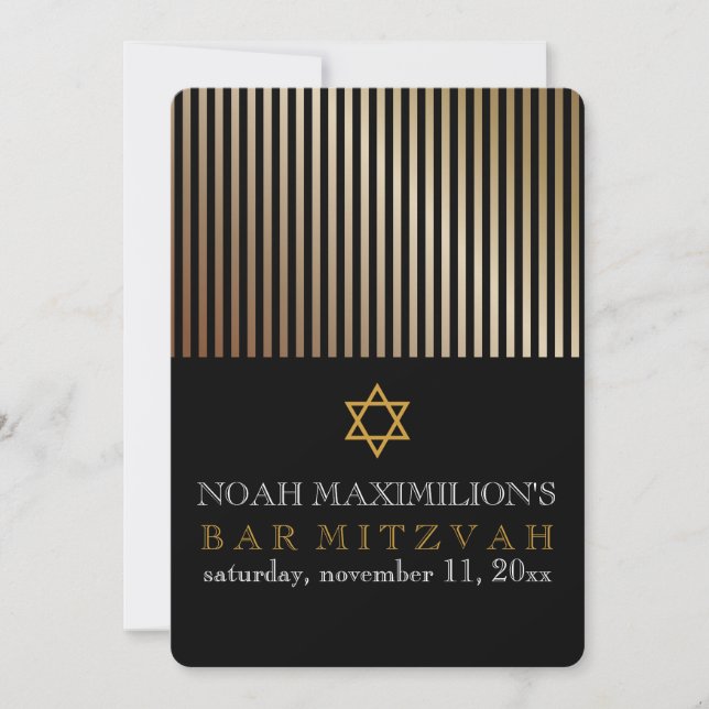 PixDezines stripes bar mitzvah/DIY colours Invitation (Front)