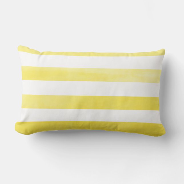 PixDezines stripes/digital watercolor affects Lumbar Cushion (Front)