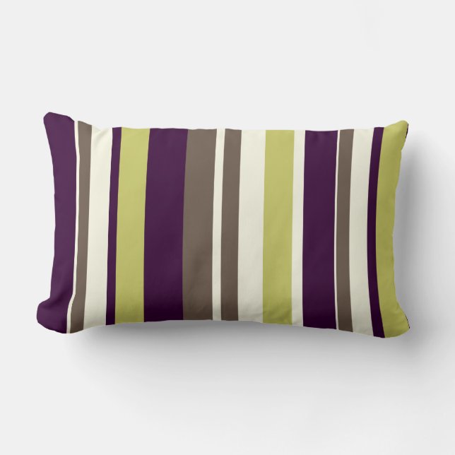 PixDezines stripes/DIY colour Lumbar Cushion (Front)