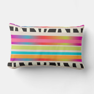 PixDezines stripes/DIY colour Lumbar Cushion