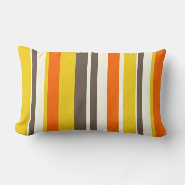 PixDezines stripes/DIY colour Lumbar Cushion (Front)