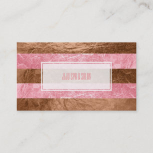 PixDezines stripes/faux pink foil Business Card