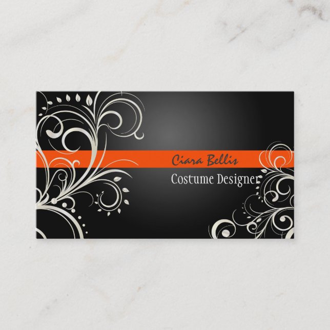 PixDezines Stylish Pearl Swirls Business Card (Front)