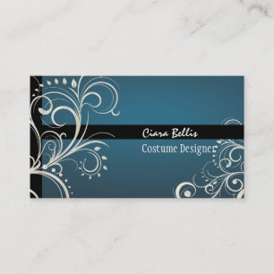 PixDezines Stylish Pearl Swirls+teal Business Card