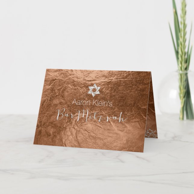 PixDezines stylish photo bar mitzvah/faux foil Invitation (Front)