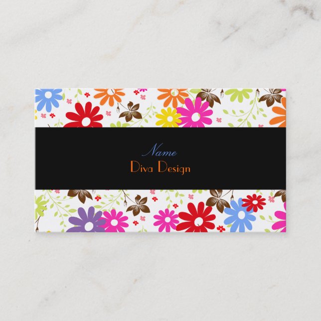 PixDezines Summer Blooms,  BusinessCard Business Card (Front)
