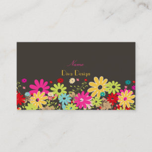 PixDezines Summer Blooms/diy background colour Business Card