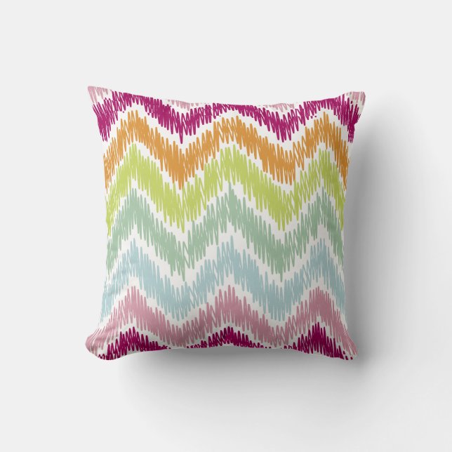 PixDezines summer ikat chevron pattern Cushion (Front)