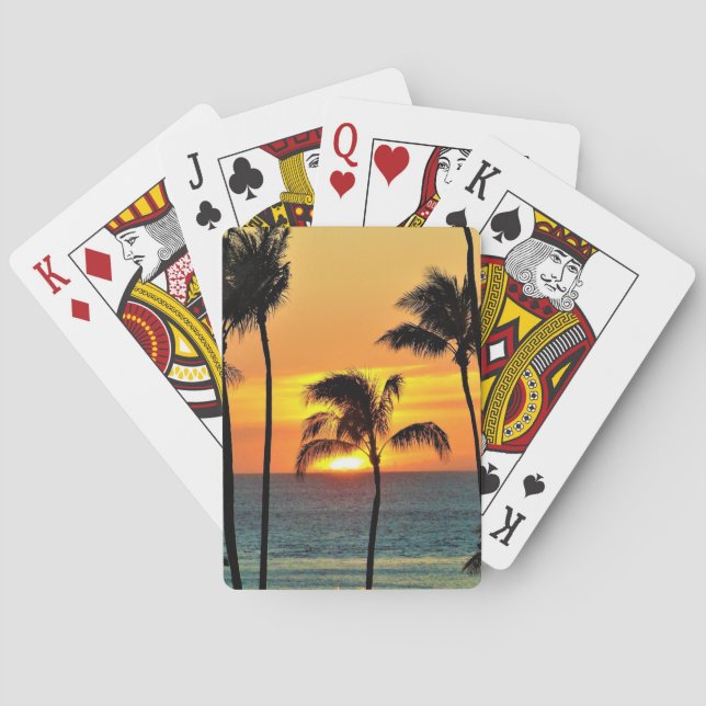 PixDezines Sunset at Ka'anapali Beach Playing Cards (Back)