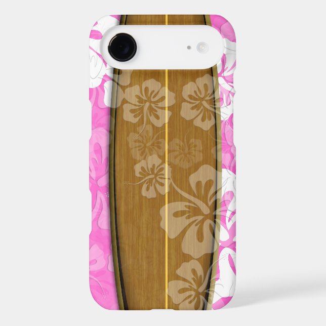 PixDezines surf board+hibiscus/diy background Case-Mate iPhone Case (Back)