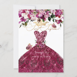 PixDezines Sweet 16 Cherry Red Dress Invitation