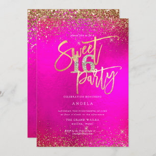 PixDezines Sweet 16 Diamond Glitters Watercolor Invitation