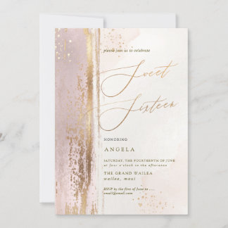 PixDezines Sweet 16 H2 Blush Pink Washed Invitation