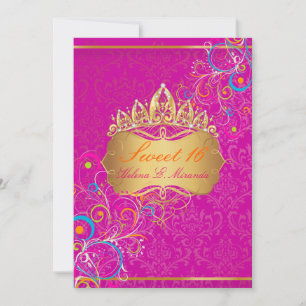 PixDezines Sweet 16/Rainbow Swirls Invitation