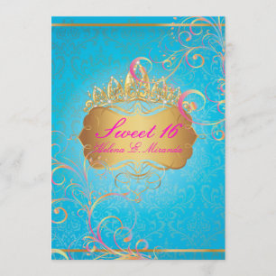 PixDezines Sweet 16/Rainbow Swirls Invitation
