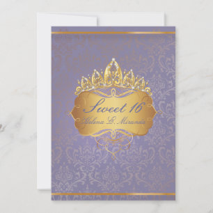 PixDezines Sweet 16/Vintage Rossi Damask Invitation