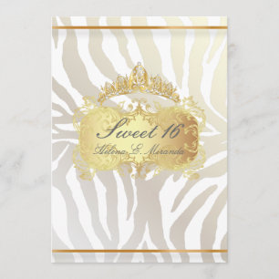 PixDezines Sweet 16/Zebra Stripes, Customise Colou Invitation