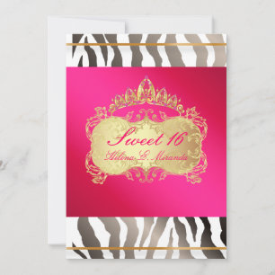 PixDezines Sweet 16/Zebra Stripes Invitation