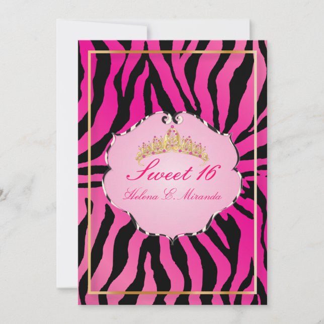 PixDezines Sweet 16/Zebra Stripes Invitation (Front)
