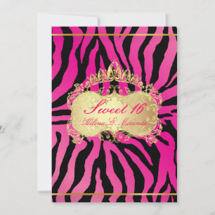 PixDezines Sweet 16/Zebra Stripes Invitation