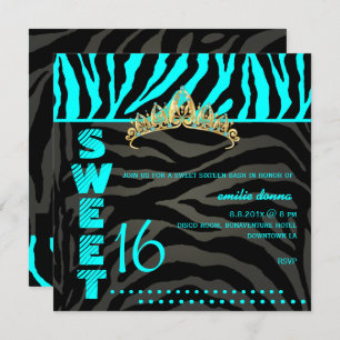 PixDezines Sweet 16/Zebra Stripes Invitation